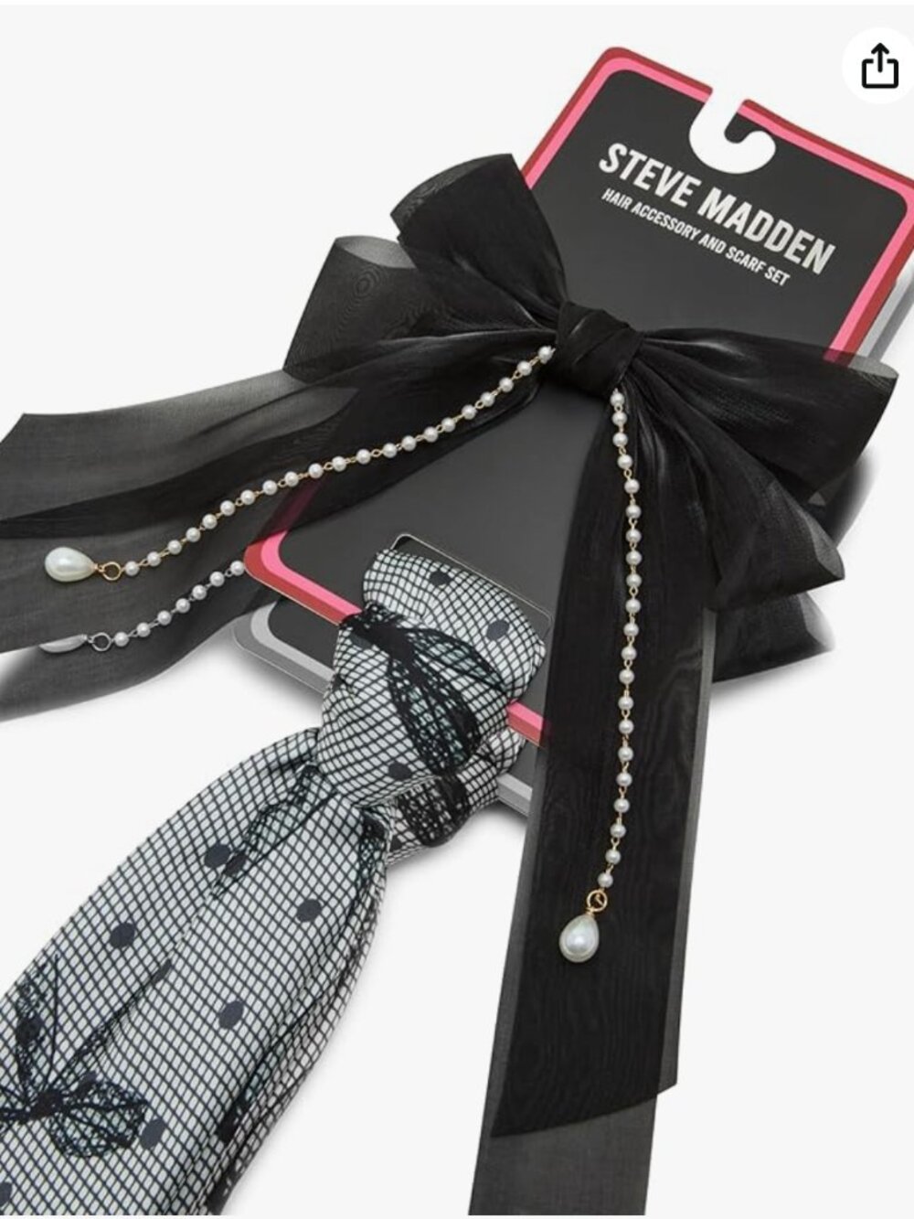 Steve Madden Bri 2 Piece Set Hair Bow and Scarf